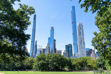 New York City Skyline viewed from Central Park in Summer 2022