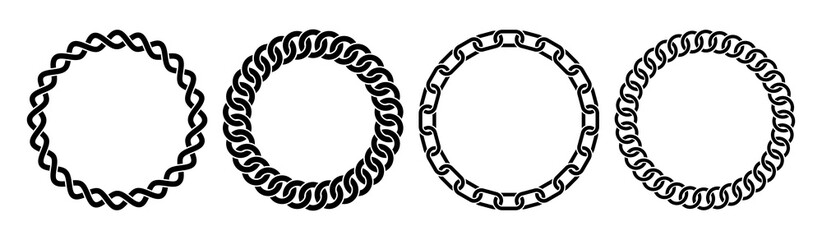 Chain round texture frame circle border chains