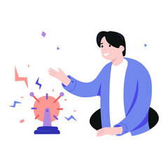 student in a business card class