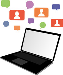 laptop with person icon in bubble