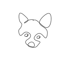 Illustration vector graphics of abstract design line art face raccoons