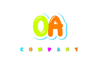 letters OA creative logo for Kids toy store, school, company, agency. stylish colorful alphabet logo vector template