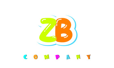 letters ZB creative logo for Kids toy store, school, company, agency. stylish colorful alphabet logo vector template