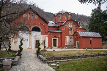 Medieval Monastery and Church Pecka Patrijarsija, main Serbian orthodox monastery and patriarchate. UNESCO world heritage site in Pec, Kosovo, Serbia 05.03.2022