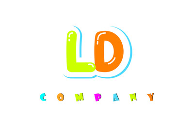 letters LD creative logo for Kids toy store, school, company, agency. stylish colorful alphabet logo vector template