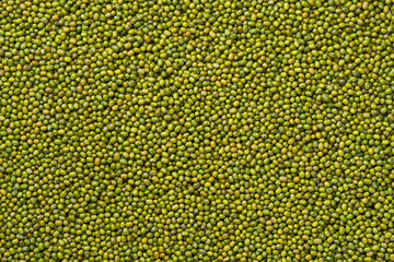 close-up texture of raw mung beans top view.