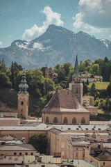 Fototapeta premium view on the old city of salzburg