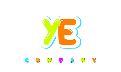letters YE creative logo for Kids toy store, school, company, agency. stylish colorful alphabet logo vector template