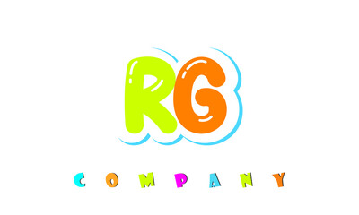 letters RG creative logo for Kids toy store, school, company, agency. stylish colorful alphabet logo vector template