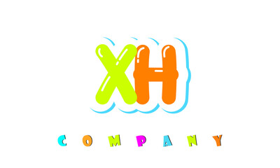 letters XH creative logo for Kids toy store, school, company, agency. stylish colorful alphabet logo vector template