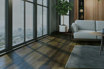 Fototapeta premium Living room interior modern style. 3D rendering.