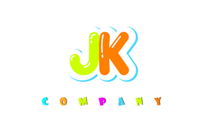 letters JK creative logo for Kids toy store, school, company, agency. stylish colorful alphabet logo vector template