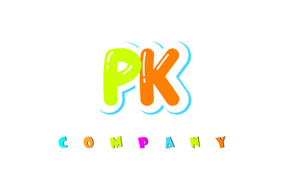 letters PK creative logo for Kids toy store, school, company, agency. stylish colorful alphabet logo vector template