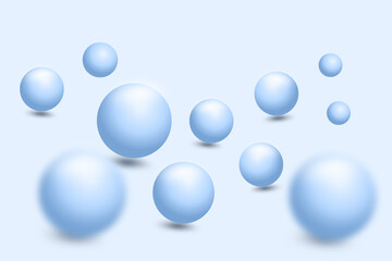 Light blue bubbles 3d abstract background