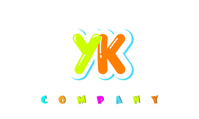 letters YK creative logo for Kids toy store, school, company, agency. stylish colorful alphabet logo vector template