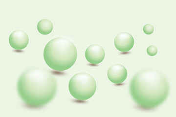 Green bubbles 3d abstract background
