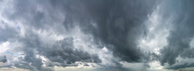 Fantastic soft thunderclouds, sky panorama