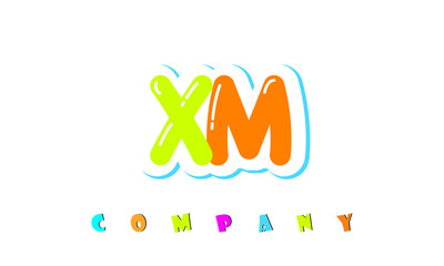 letters XM creative logo for Kids toy store, school, company, agency. stylish colorful alphabet logo vector template