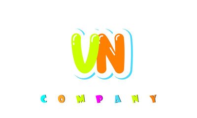 letters VN creative logo for Kids toy store, school, company, agency. stylish colorful alphabet logo vector template