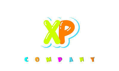 letters XP creative logo for Kids toy store, school, company, agency. stylish colorful alphabet logo vector template