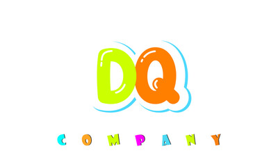 letters DQ creative logo for Kids toy store, school, company, agency. stylish colorful alphabet logo vector template