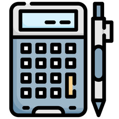 CALCULATOR filled outline icon,linear,outline,graphic,illustration