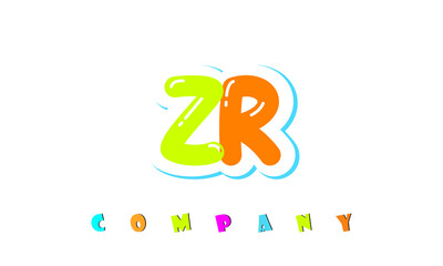 letters ZR creative logo for Kids toy store, school, company, agency. stylish colorful alphabet logo vector template