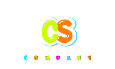 letters CS creative logo for Kids toy store, school, company, agency. stylish colorful alphabet logo vector template