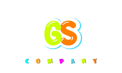 letters GS creative logo for Kids toy store, school, company, agency. stylish colorful alphabet logo vector template