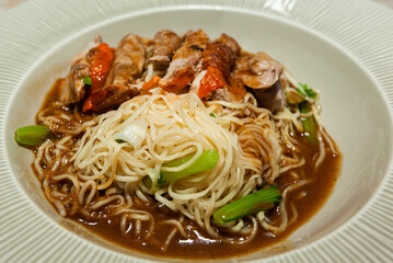 Duck noodle. Duck noodle asia
