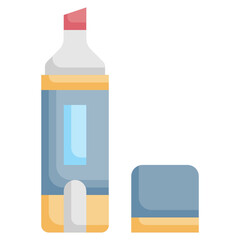 HIGHLIGHTER flat icon,linear,outline,graphic,illustration