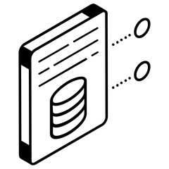 A cache memory line isometric icon
