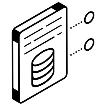 A cache memory line isometric icon

