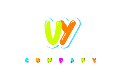 letters VY creative logo for Kids toy store, school, company, agency. stylish colorful alphabet logo vector template