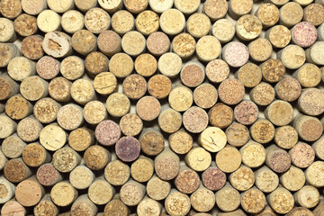 Abstract background of used wine corks