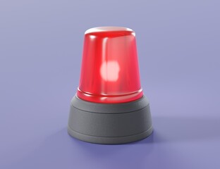 Realistic flashing beacon icon on light blue isolated background security theme illustration 3d render
