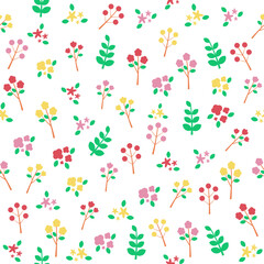 Colorful and simple flower seamless pattern. Blossom and floral editable vector. For background, web, poster, banner, card. EPS 8.