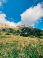 Beautiful landscape of mountainous area in the Italian Alps. Hiking place and travel destination.