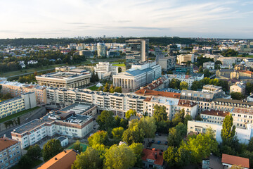 Aerial view of Vilnius Old Town, one of the largest surviving medieval old towns in Northern Europe.