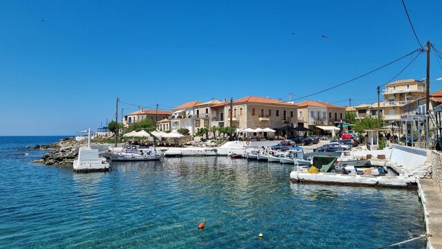 Seaside village of Agios Nikolaos in Greece