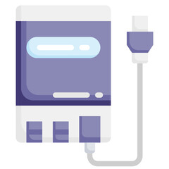 EXTERNAL HARD DRIVE flat icon,linear,outline,graphic,illustration