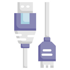 USB CABLE flat icon,linear,outline,graphic,illustration