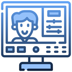 MONITOR Gradient icon,linear,outline,graphic,illustration