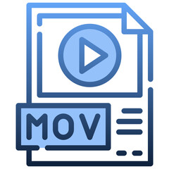 MOV FILE Gradient icon,linear,outline,graphic,illustration