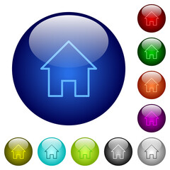 Home outline color glass buttons