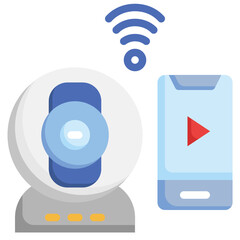 SECURITY CAMERA flat icon,linear,outline,graphic,illustration
