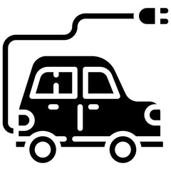 ELECTRIC CAR glyph icon,linear,outline,graphic,illustration