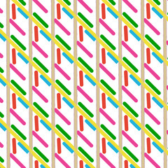 Pink, yellow, red, blue,brown and green stripes on a white background.seamless pattern,vector illustration