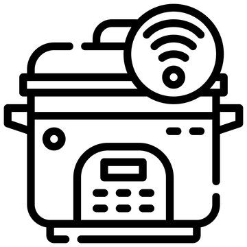 SLOW COOKER Line Icon,linear,outline,graphic,illustration