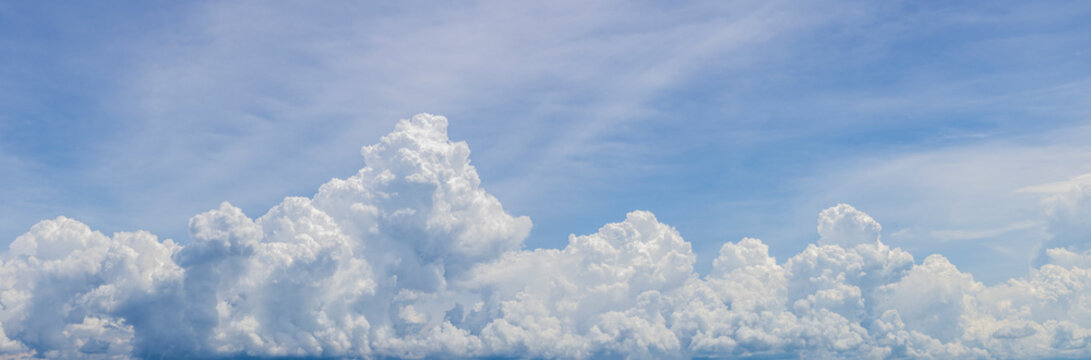 Cumulonimbus cloud of panoramic view. wide angle sky.